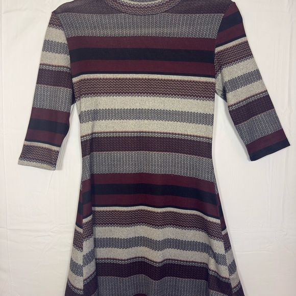 living doll Dresses & Skirts - Living Doll Maroon and Gray Long Sleeve Dress